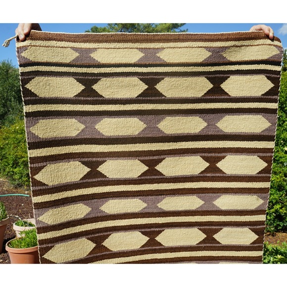 Vintage Navajo Native American Indian Geometric Pattern Rug - 32" x 57" - Picture 2 of 15